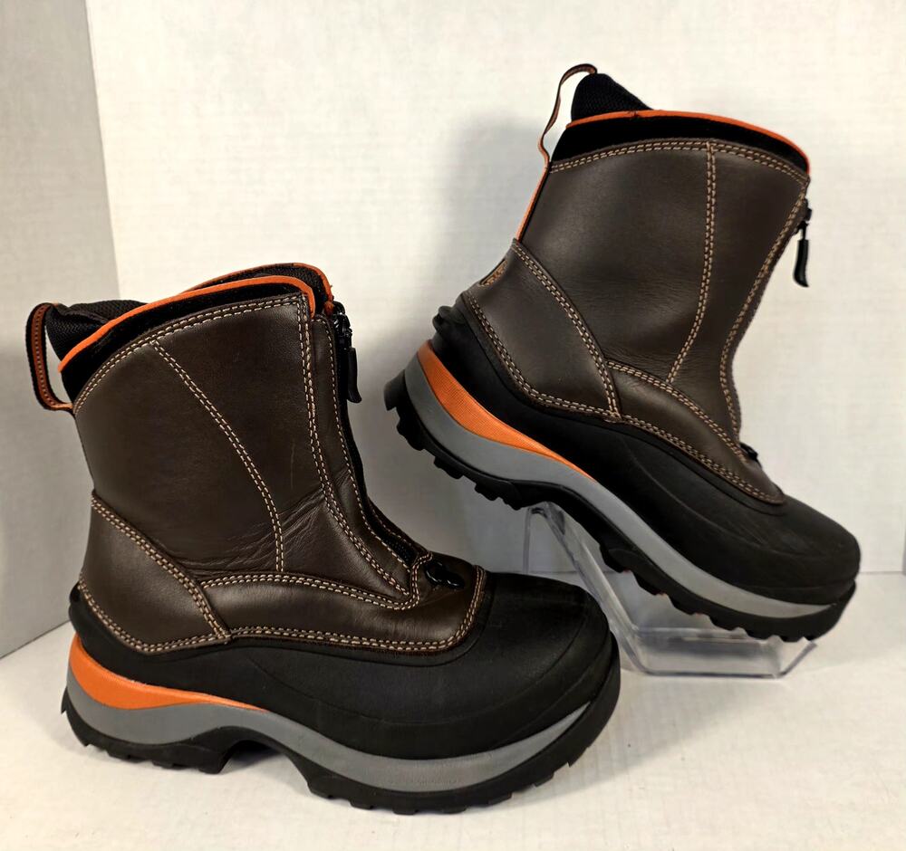 Lands' End Womens Size 7 Mid-Calf Front Zip Insulated Winter Snow Boots Gorpcore